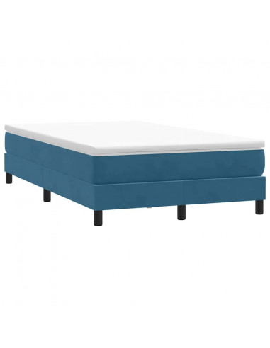 Letto a Molle senza Materasso Blu Scuro 120x220 cm in Velluto