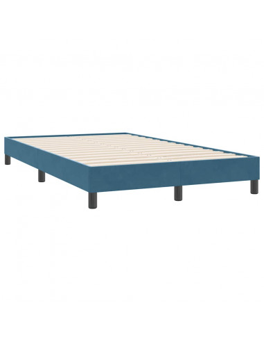 Letto a Molle senza Materasso Blu Scuro 120x220 cm in Velluto