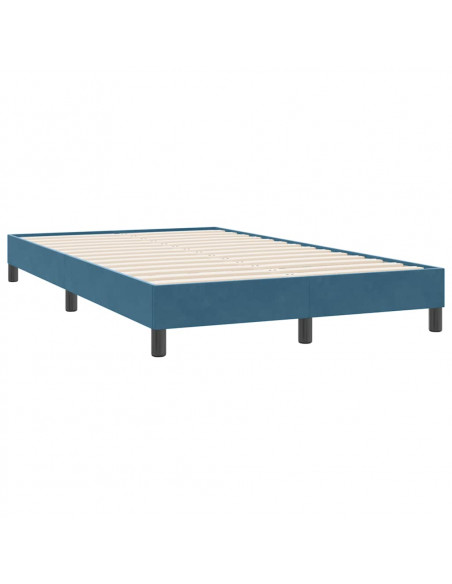 Letto a Molle senza Materasso Blu Scuro 120x220 cm in Velluto