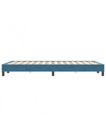 Letto a Molle senza Materasso Blu Scuro 120x220 cm in Velluto