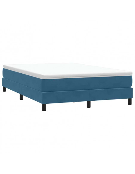 Letto a Molle senza Materasso Blu Scuro 140x220 cm Velluto