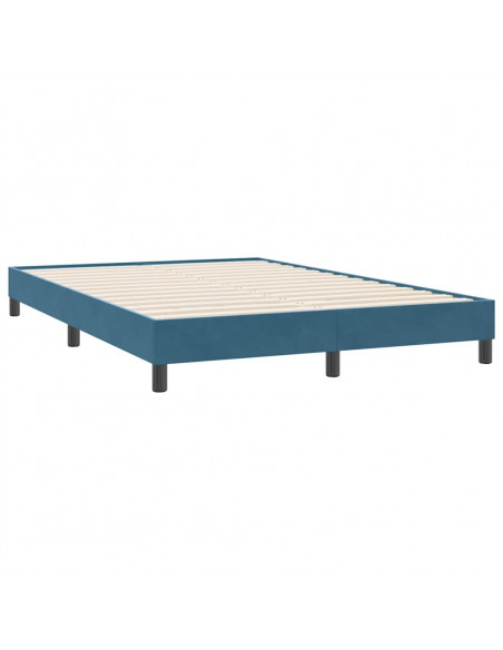 Letto a Molle senza Materasso Blu Scuro 140x220 cm Velluto
