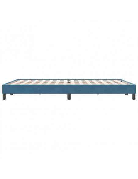 Letto a Molle senza Materasso Blu Scuro 140x220 cm Velluto