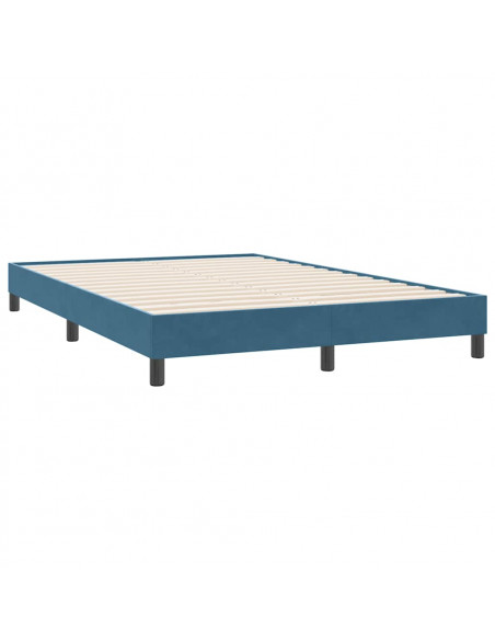Letto a Molle senza Materasso Blu Scuro 160x220 cm in Velluto