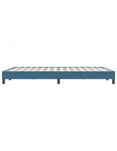 Letto a Molle senza Materasso Blu Scuro 160x220 cm in Velluto