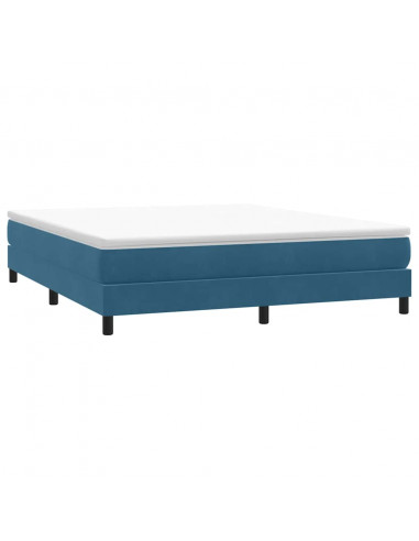 Letto a Molle senza Materasso Blu Scuro 180x220 cm Velluto
