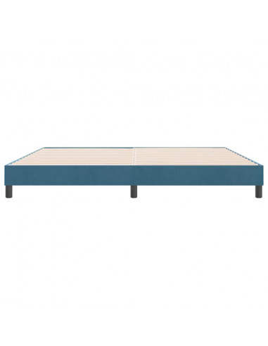 Letto a Molle senza Materasso Blu Scuro 180x220 cm Velluto