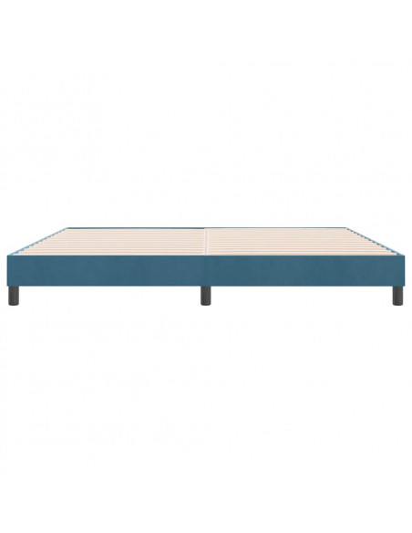 Letto a Molle senza Materasso Blu Scuro 180x220 cm Velluto