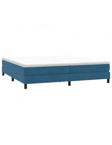 Letto a Molle senza Materasso Blu Scuro 200x210 cm in Velluto