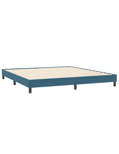 Letto a Molle senza Materasso Blu Scuro 200x210 cm in Velluto