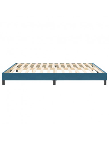 Letto a Molle senza Materasso Blu Scuro 200x210 cm in Velluto