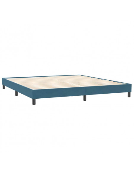 Letto a Molle senza Materasso Blu Scuro 200x220 cm in Velluto