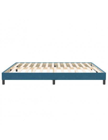 Letto a Molle senza Materasso Blu Scuro 200x220 cm in Velluto