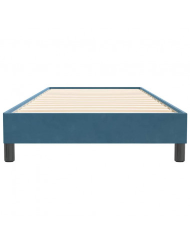 Letto a Molle senza Materasso Blu Scuro 80x220 cm Velluto