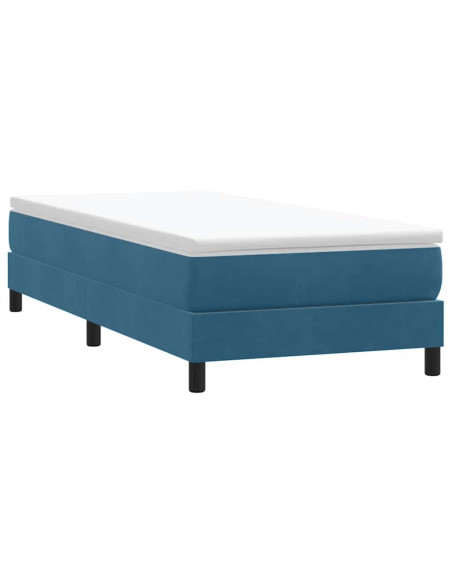 Letto a Molle senza Materasso Blu Scuro 90x220 cm Velluto