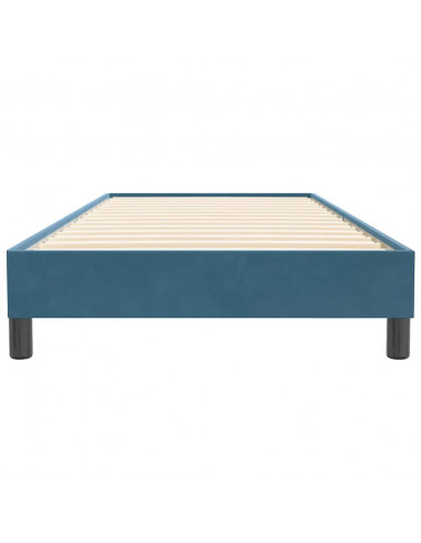 Letto a Molle senza Materasso Blu Scuro 90x220 cm Velluto