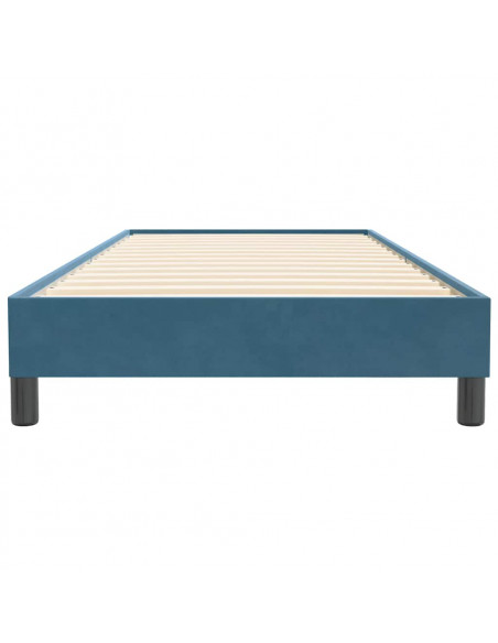 Letto a Molle senza Materasso Blu Scuro 90x220 cm Velluto