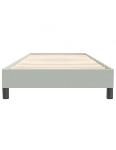 Letto a Molle senza Materasso Grigio Chiaro 100x220cm Velluto
