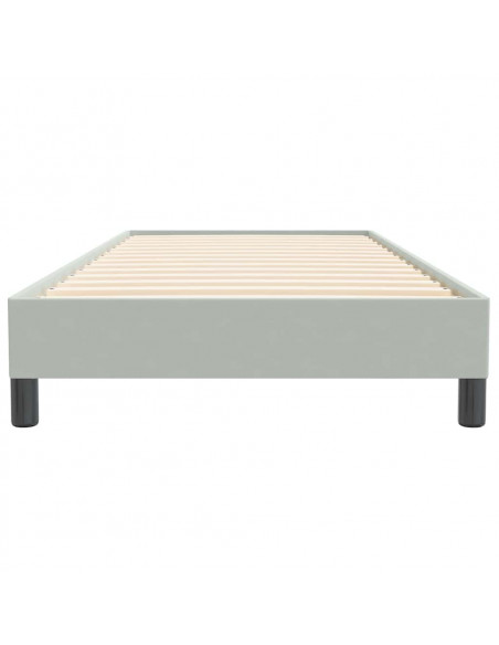 Letto a Molle senza Materasso Grigio Chiaro 100x220cm Velluto