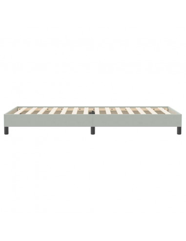 Letto a Molle senza Materasso Grigio Chiaro 100x220cm Velluto