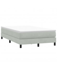 Letto a Molle senza Materasso Grigio Chiaro 120x220cm Velluto 2