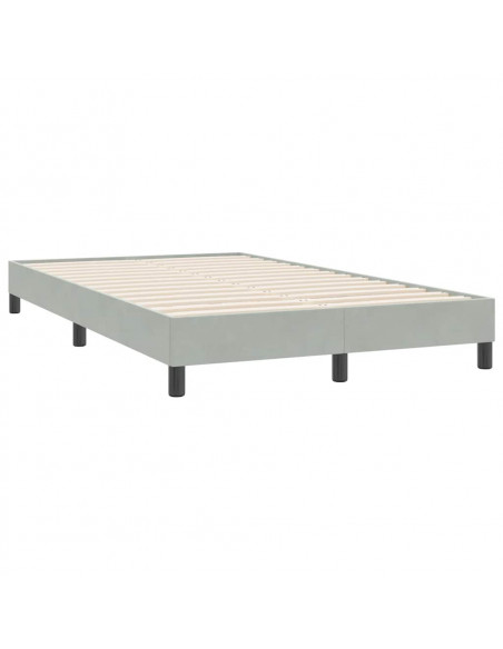 Letto a Molle senza Materasso Grigio Chiaro 120x220cm Velluto