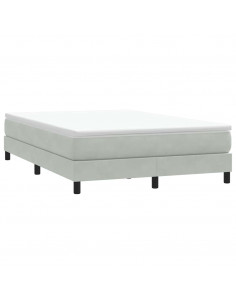 Letto a Molle senza Materasso Grigio Chiaro 140x220cm Velluto 2