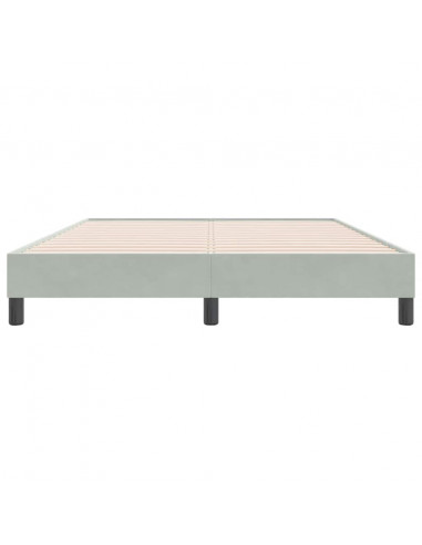 Letto a Molle senza Materasso Grigio Chiaro 140x220cm Velluto