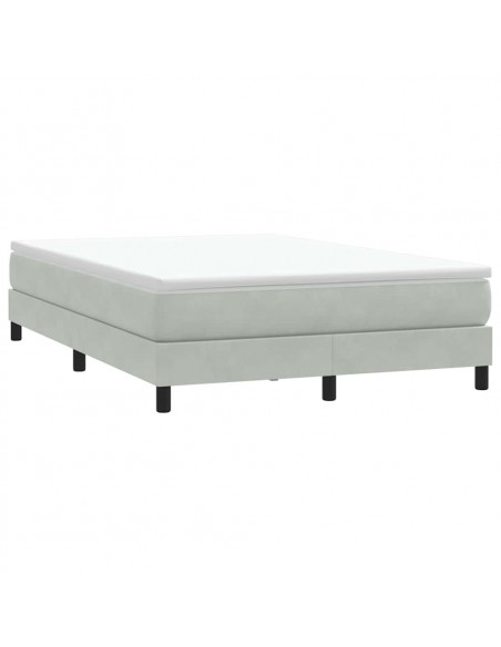 Letto a Molle senza Materasso Grigio Chiaro 160x220cm Velluto