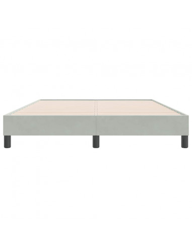 Letto a Molle senza Materasso Grigio Chiaro 160x220cm Velluto