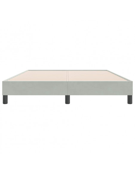 Letto a Molle senza Materasso Grigio Chiaro 160x220cm Velluto