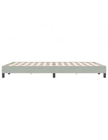 Letto a Molle senza Materasso Grigio Chiaro 160x220cm Velluto