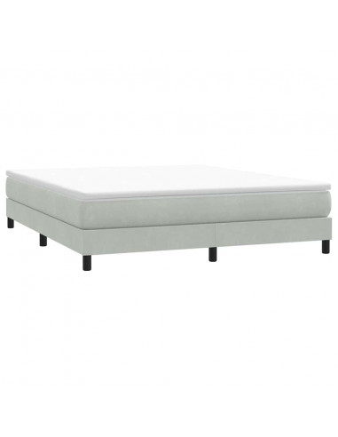 Letto a Molle senza Materasso Grigio Chiaro 180x220cm Velluto