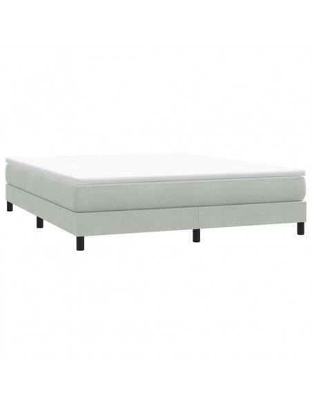Letto a Molle senza Materasso Grigio Chiaro 180x220cm Velluto