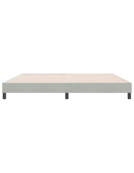 Letto a Molle senza Materasso Grigio Chiaro 180x220cm Velluto