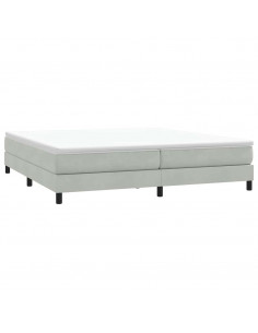 Letto a Molle senza Materasso Grigio Chiaro 200x210 cm Velluto 2