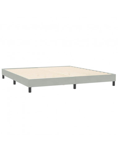 Letto a Molle senza Materasso Grigio Chiaro 200x210 cm Velluto