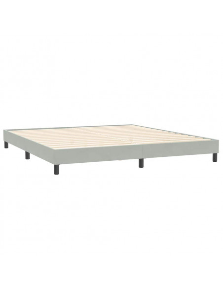 Letto a Molle senza Materasso Grigio Chiaro 200x210 cm Velluto