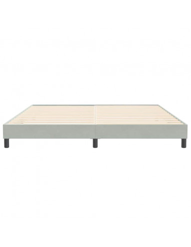 Letto a Molle senza Materasso Grigio Chiaro 200x220cm Velluto