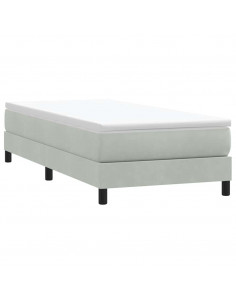 Letto a Molle senza Materasso Grigio Chiaro 80x220 cm Velluto 2