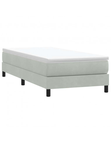 Letto a Molle senza Materasso Grigio Chiaro 80x220 cm Velluto