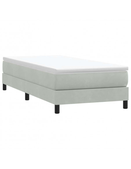 Letto a Molle senza Materasso Grigio Chiaro 80x220 cm Velluto
