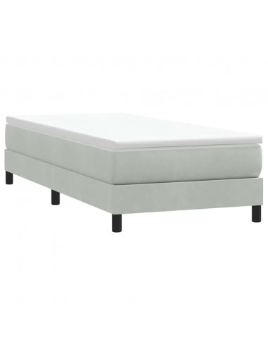 Letto a Molle senza Materasso Grigio Chiaro 90x220 cm Velluto