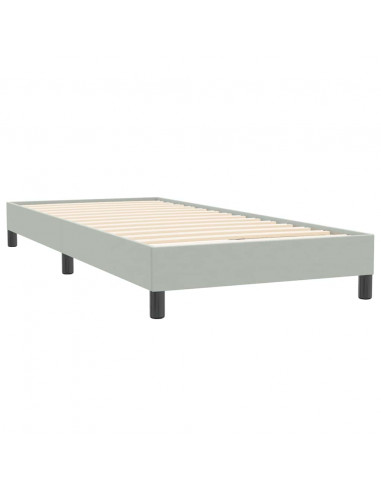 Letto a Molle senza Materasso Grigio Chiaro 90x220 cm Velluto