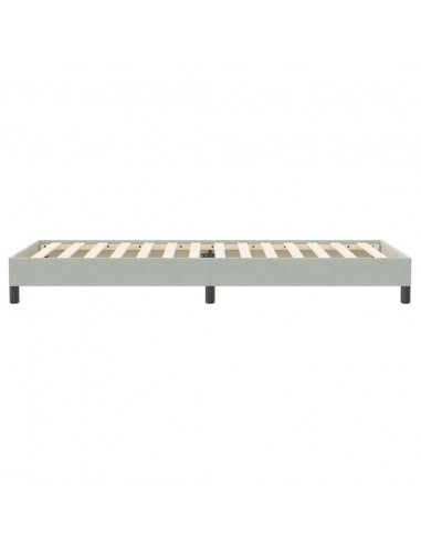 Letto a Molle senza Materasso Grigio Chiaro 90x220 cm Velluto