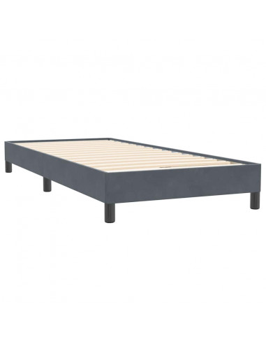Letto a Molle senza Materasso Grigio Scuro 100x220 cm Velluto