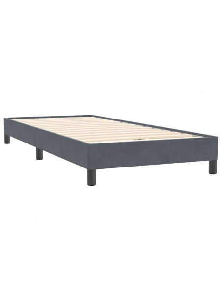 Letto a Molle senza Materasso Grigio Scuro 100x220 cm Velluto