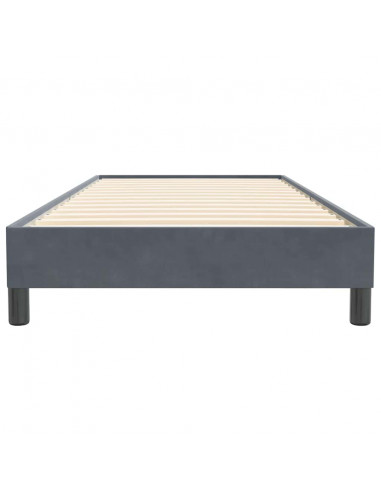 Letto a Molle senza Materasso Grigio Scuro 100x220 cm Velluto