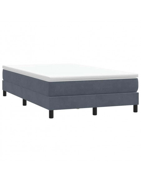 Letto a Molle senza Materasso Grigio Scuro 120x220 cm Velluto