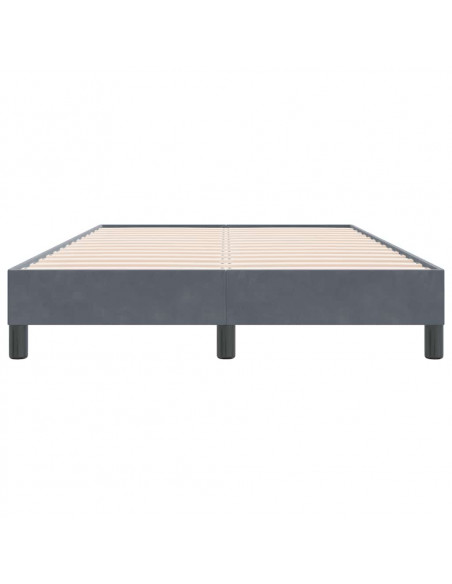 Letto a Molle senza Materasso Grigio Scuro 120x220 cm Velluto